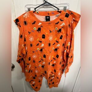 Orange Halloween Themed Pajama Set plus Size 100% cotton